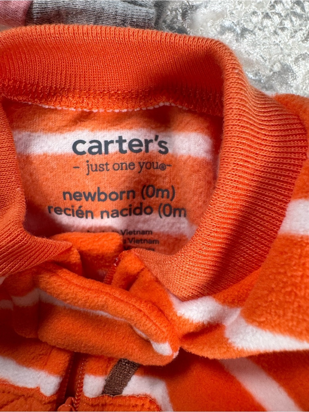 Carter's & Gerber Gray and Pink Rainbow Footed One-Piece NNW - Picture 4 of 5